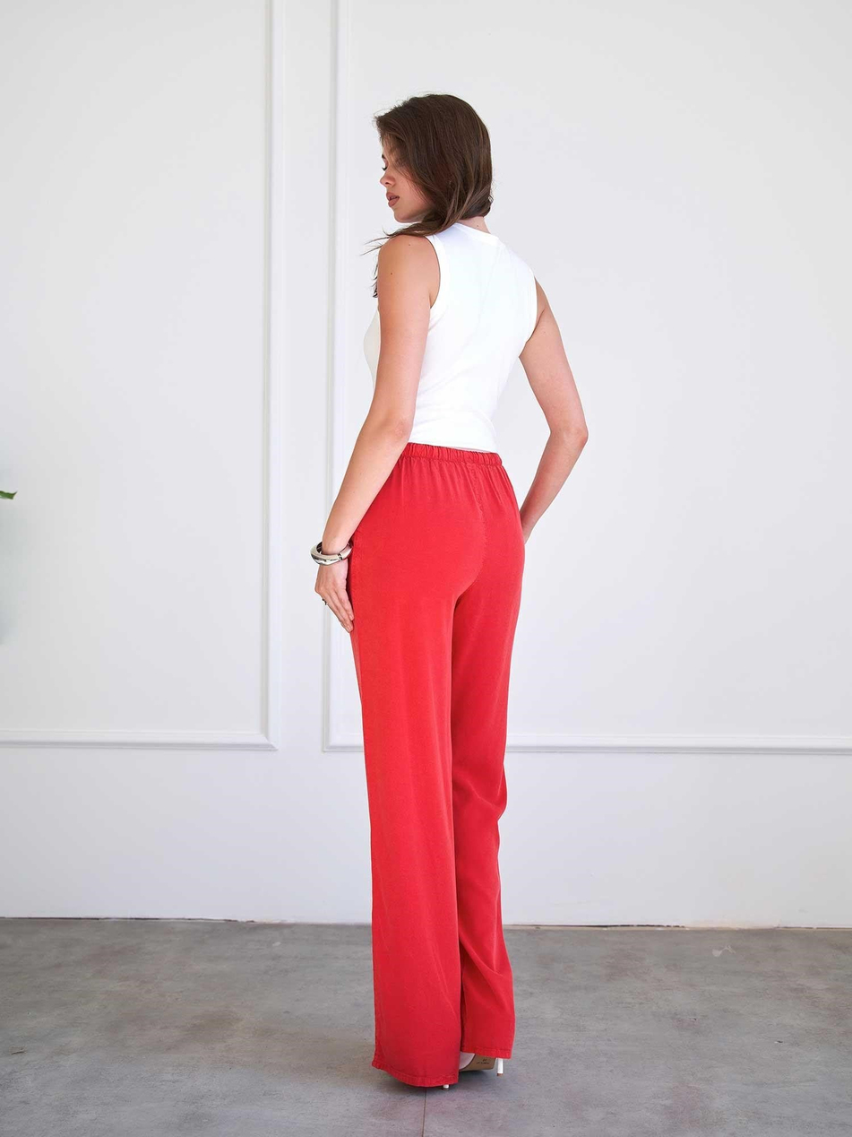 Düz Paça Pantolon 031686 KırmızıCoral