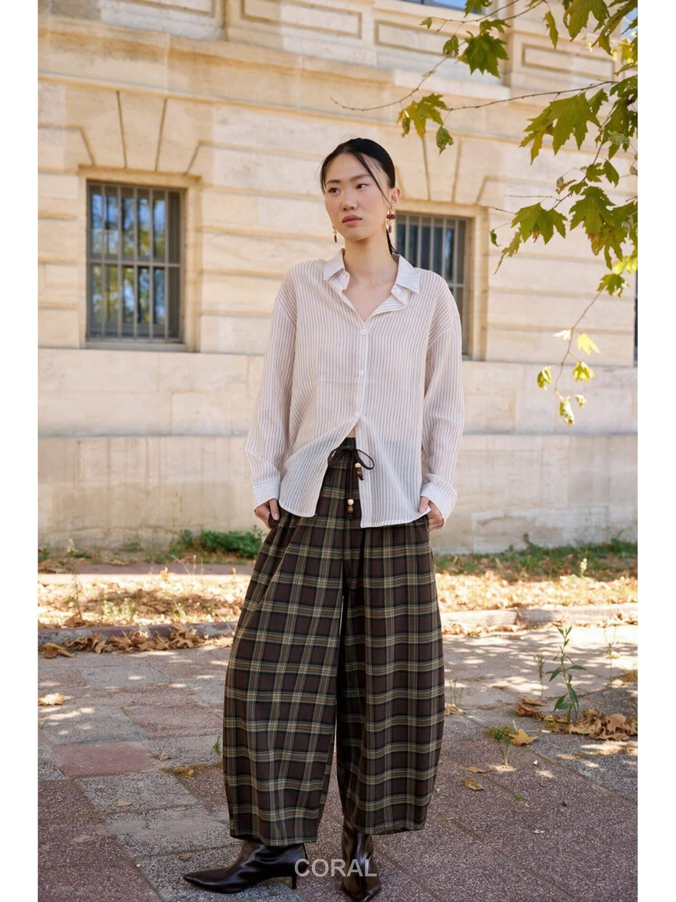 Ekose Desenli Pantolon 51486 HakiCoral