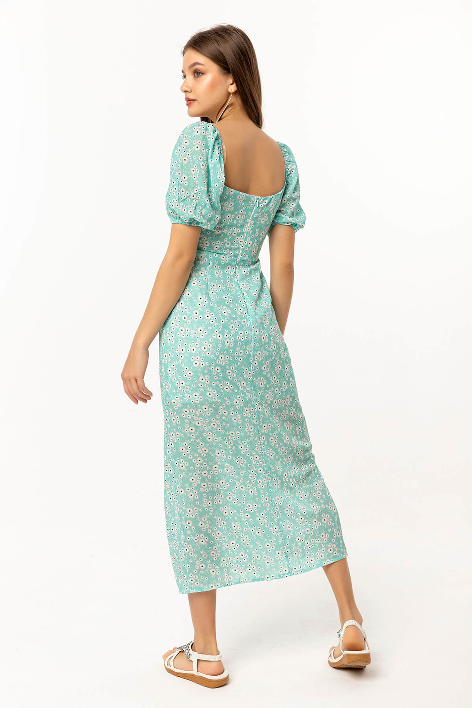 Elbise Mint Yeşili-Coral