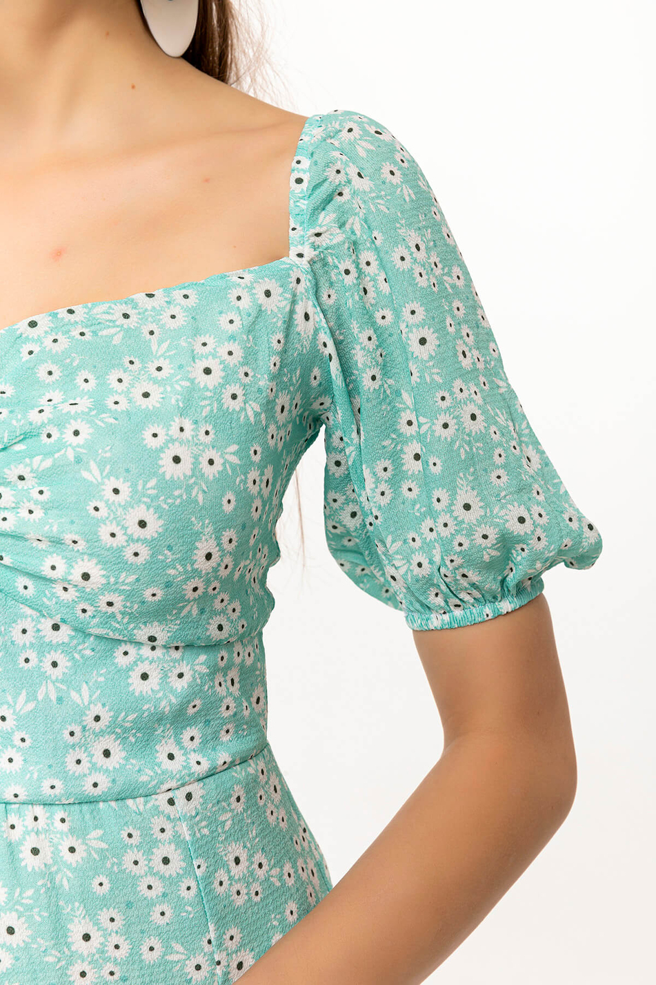 Elbise Mint Yeşili-Coral