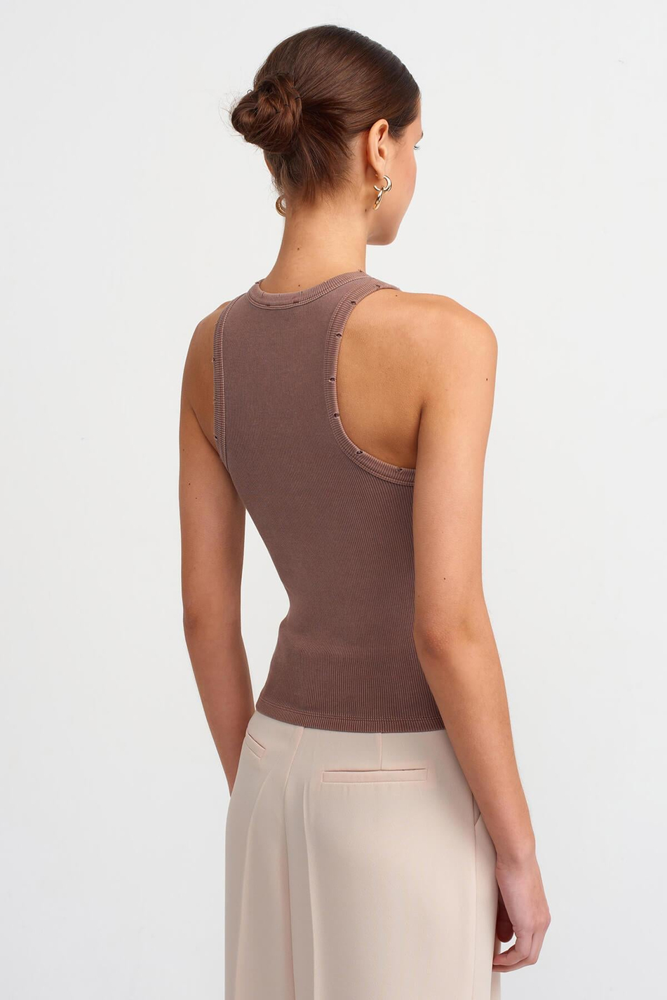 Fitilli Kolsuz Top Kahve-Coral