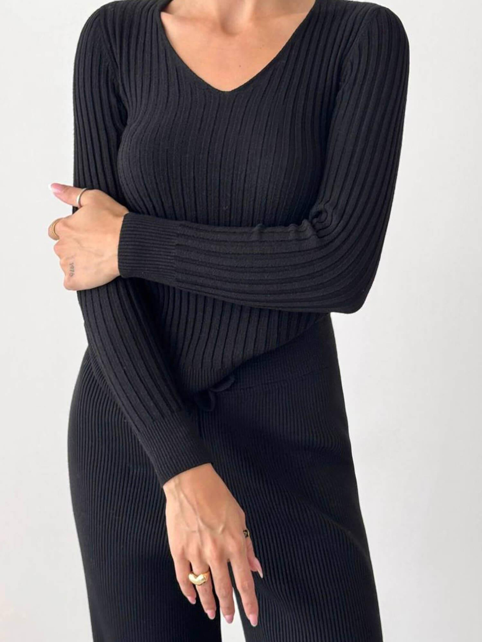 Fitilli V Yaka Kazak 185 SiyahCoral