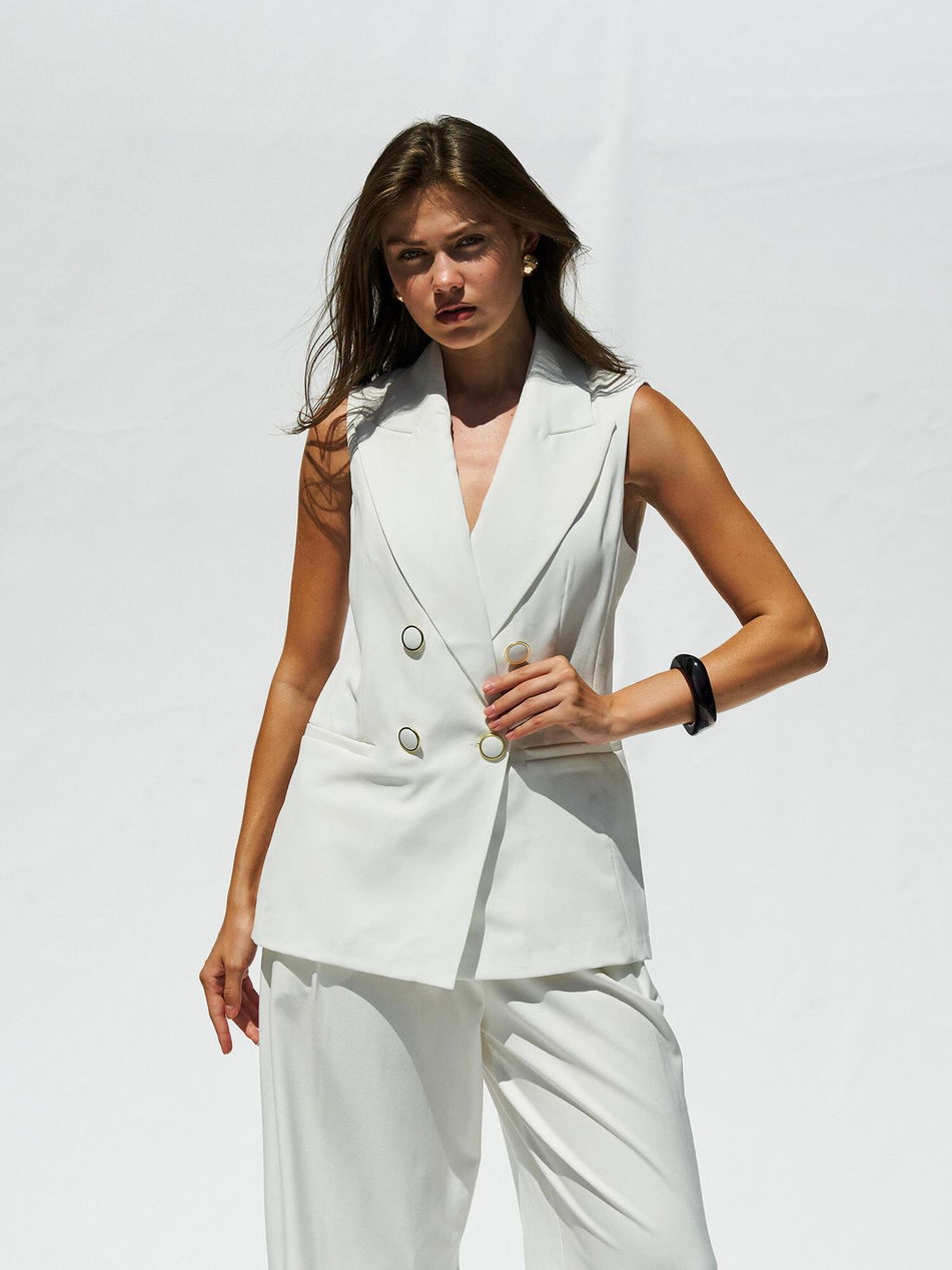 Fleto Cepli Yelek 120685 EkruCoral