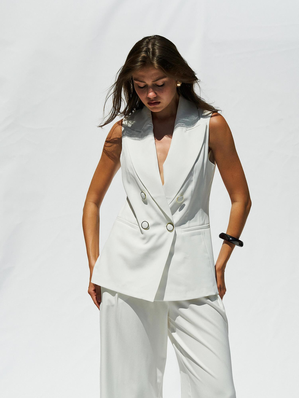 Fleto Cepli Yelek 120685 EkruCoral