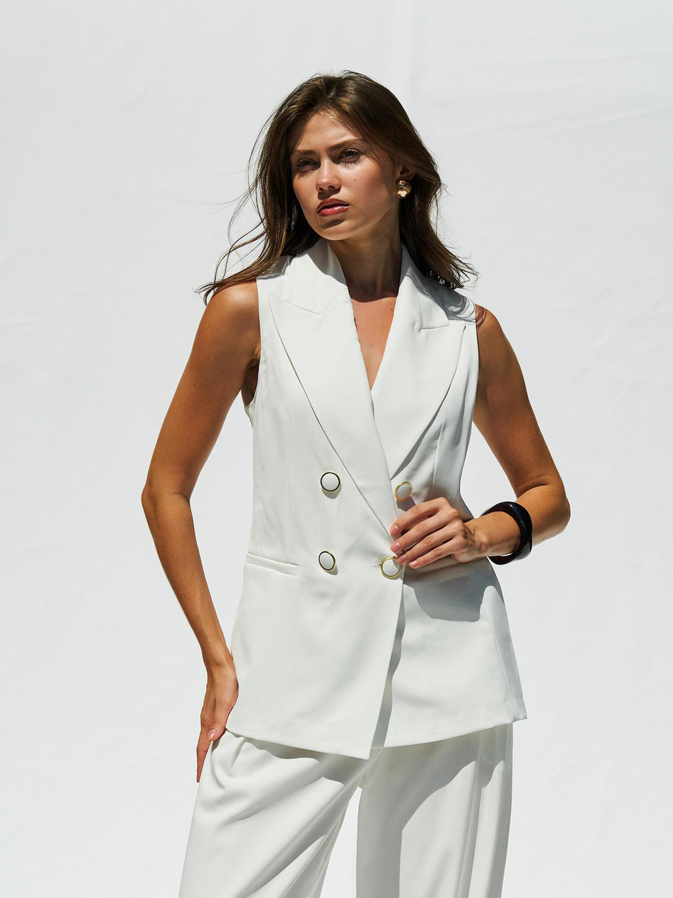 Fleto Cepli Yelek 120685 EkruCoral