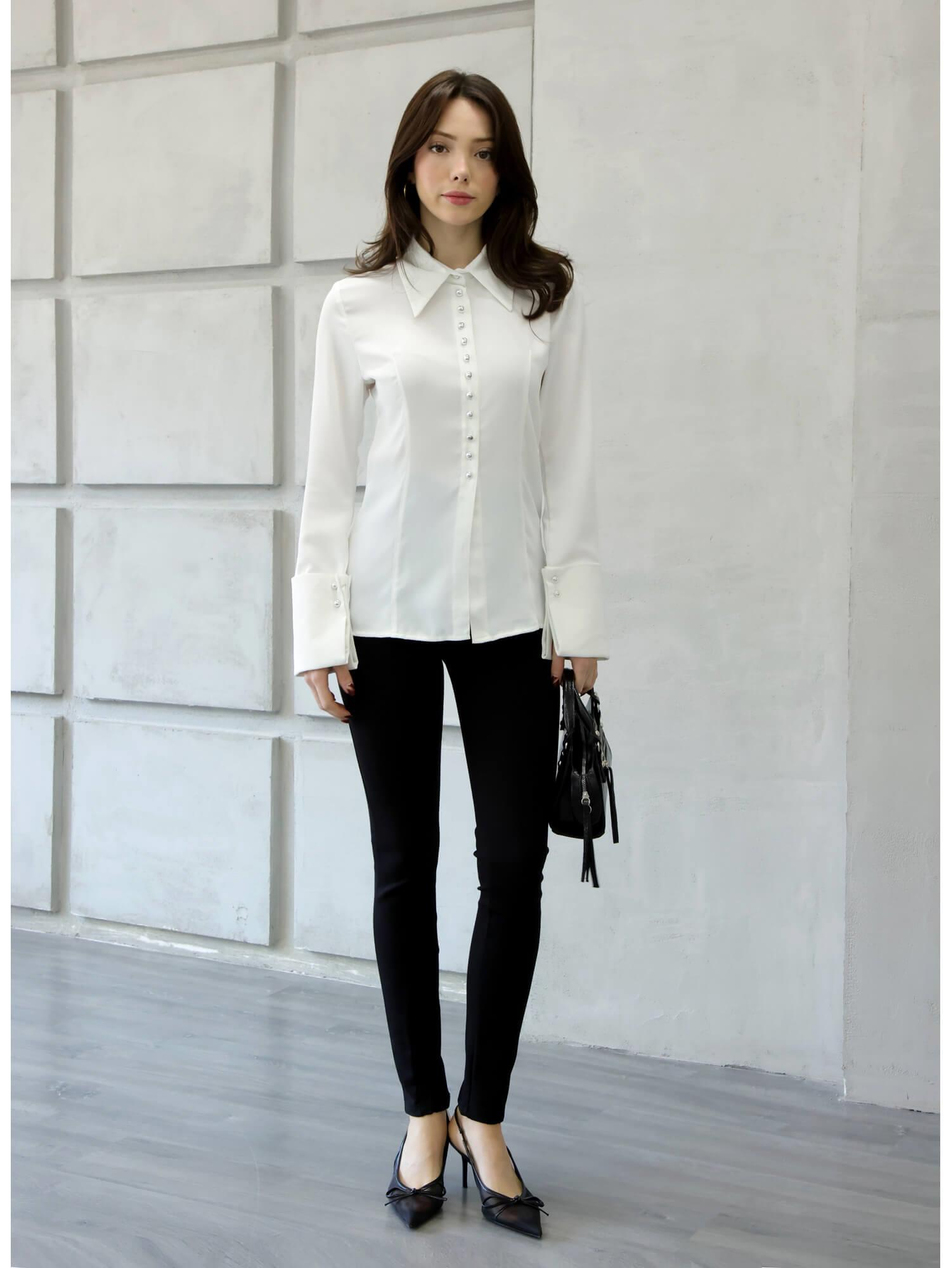 Geniş Manşetli Gömlek 34516 EkruCoral