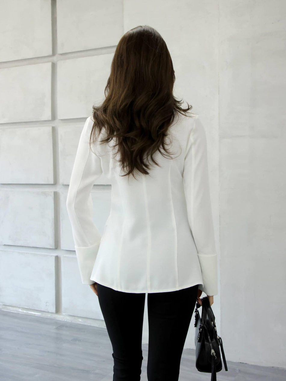 Geniş Manşetli Gömlek 34516 EkruCoral