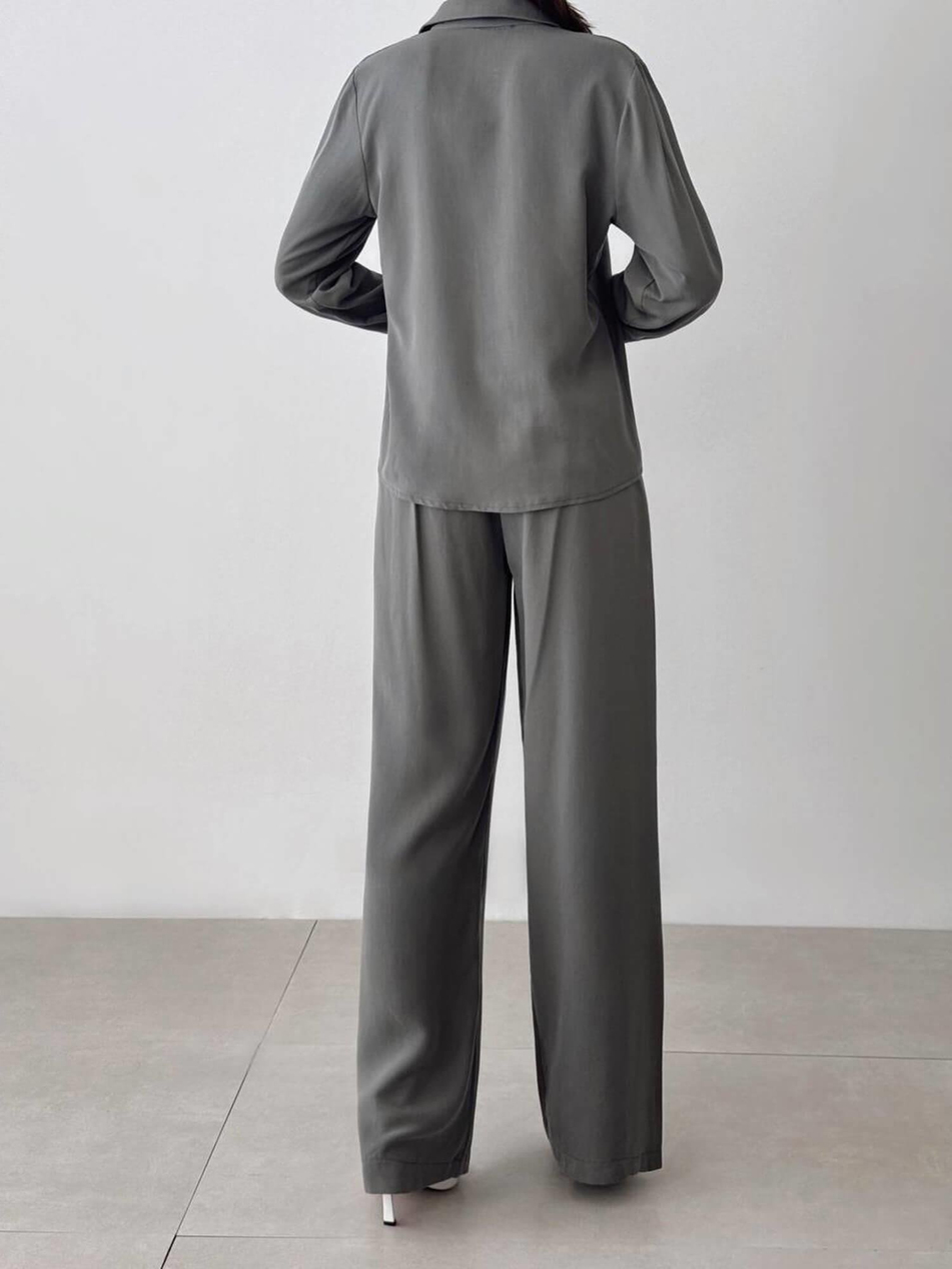 Gizli Patlı Gömlek Pantolon Takım 9004 GriCoral