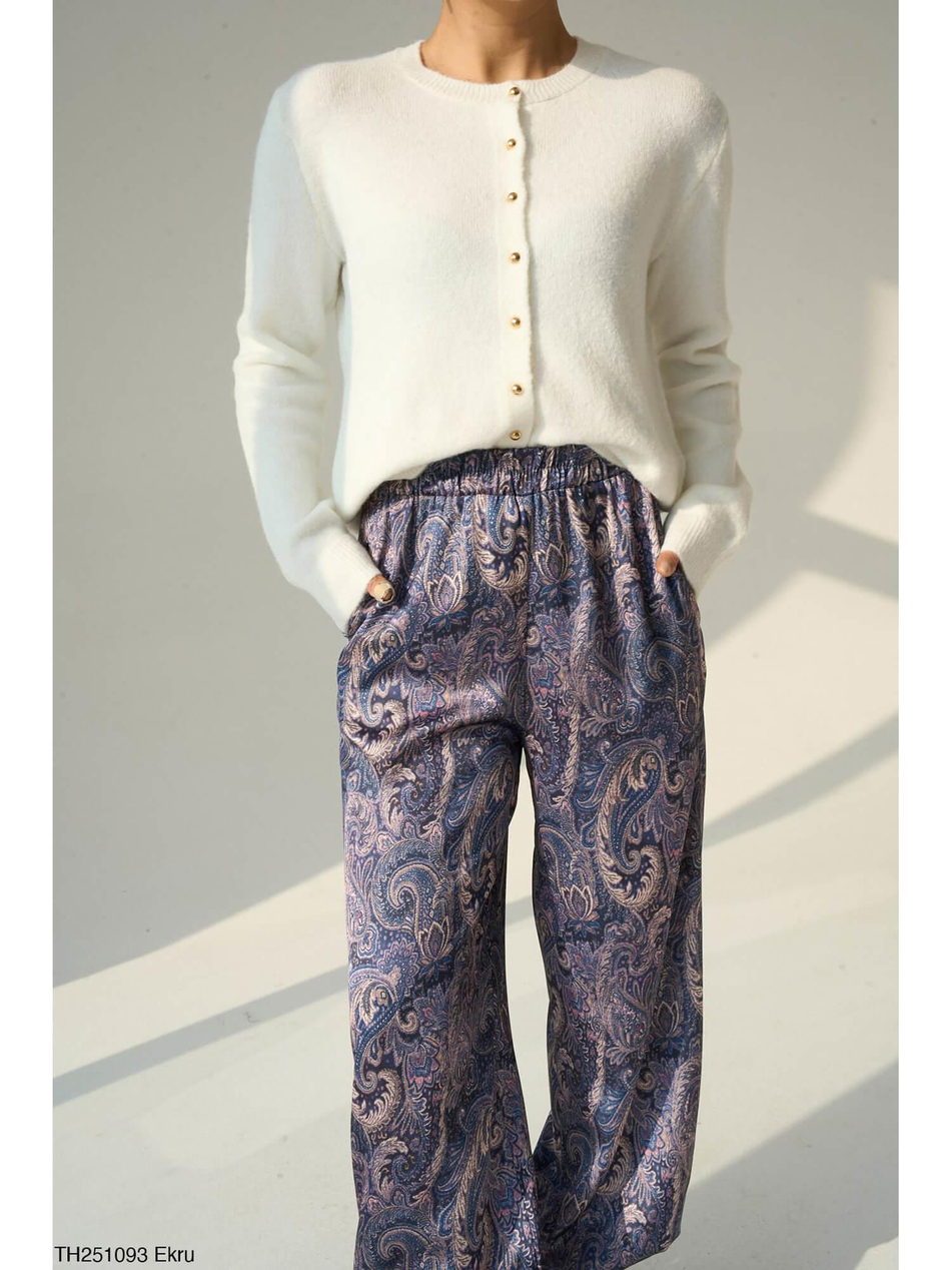 Gold Top Düğmeli Hırka Th251093 EkruCoral