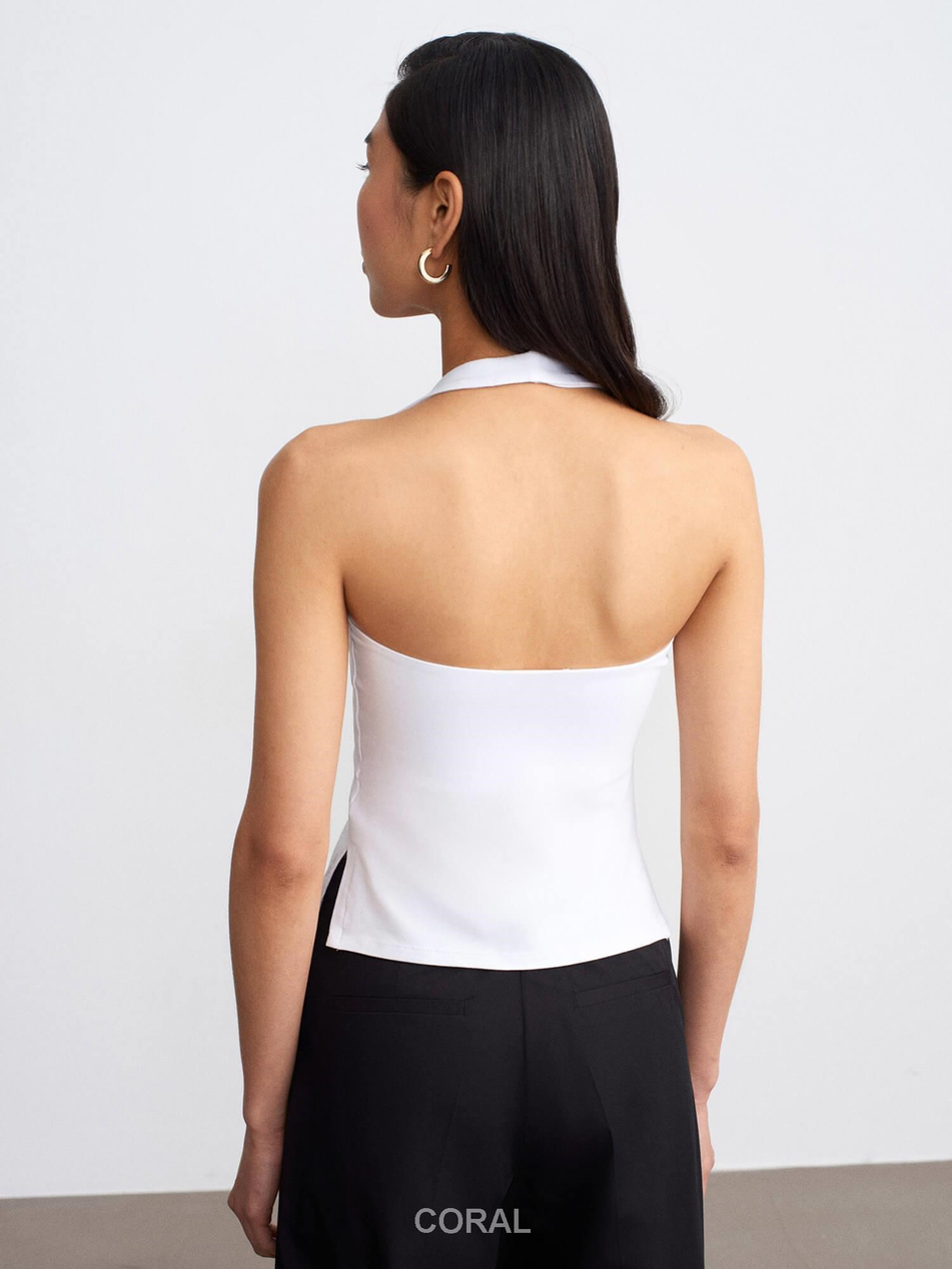 Halter Yaka Badi 32726 BeyazCoral