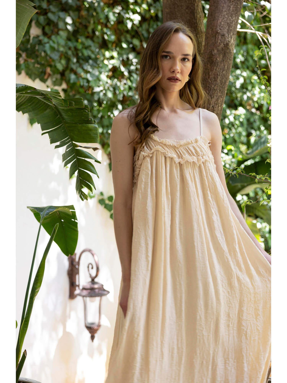 İp Askılı Elbise Taş-Coral