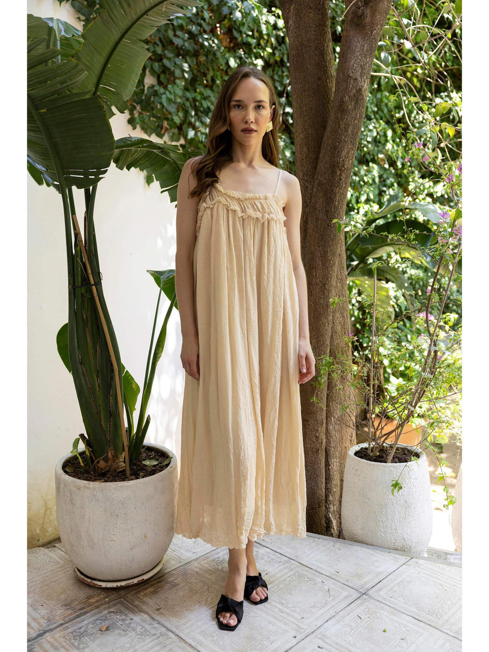 İp Askılı Elbise Taş