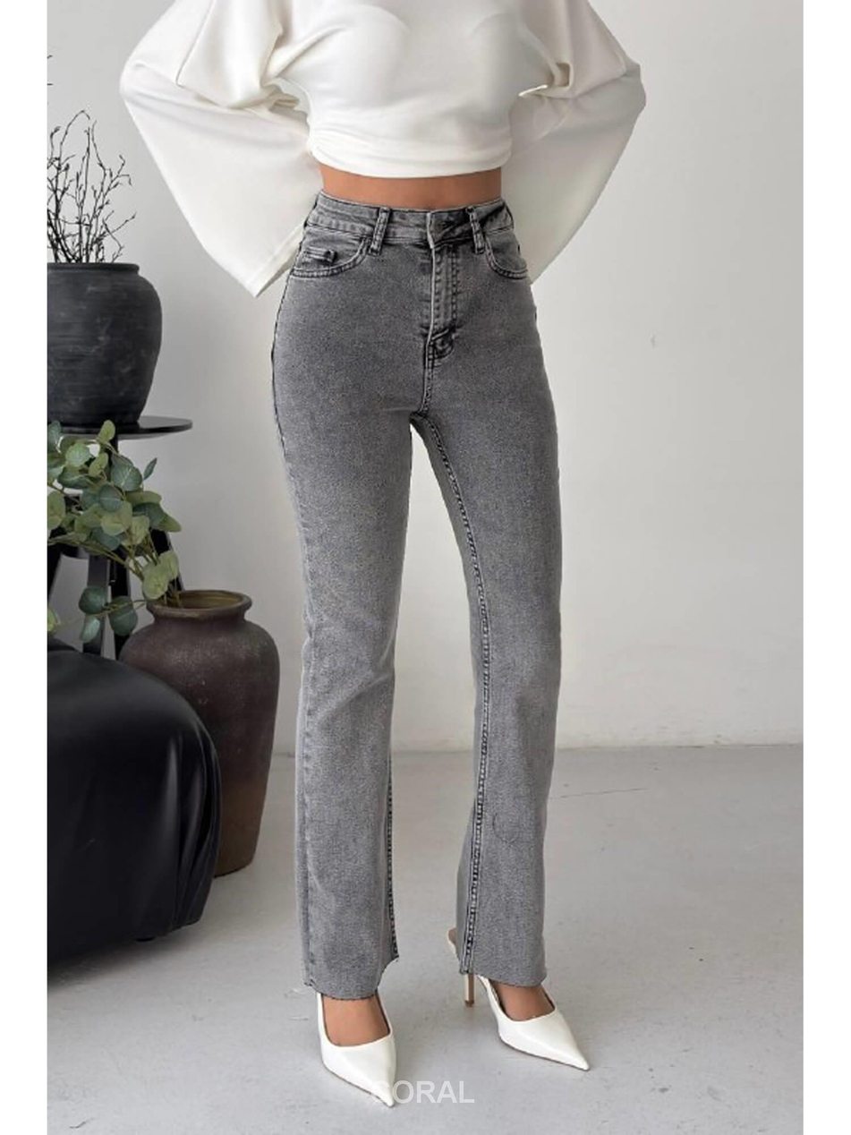 İspanyol Mom Fit Pantolon 1706 GriCoral