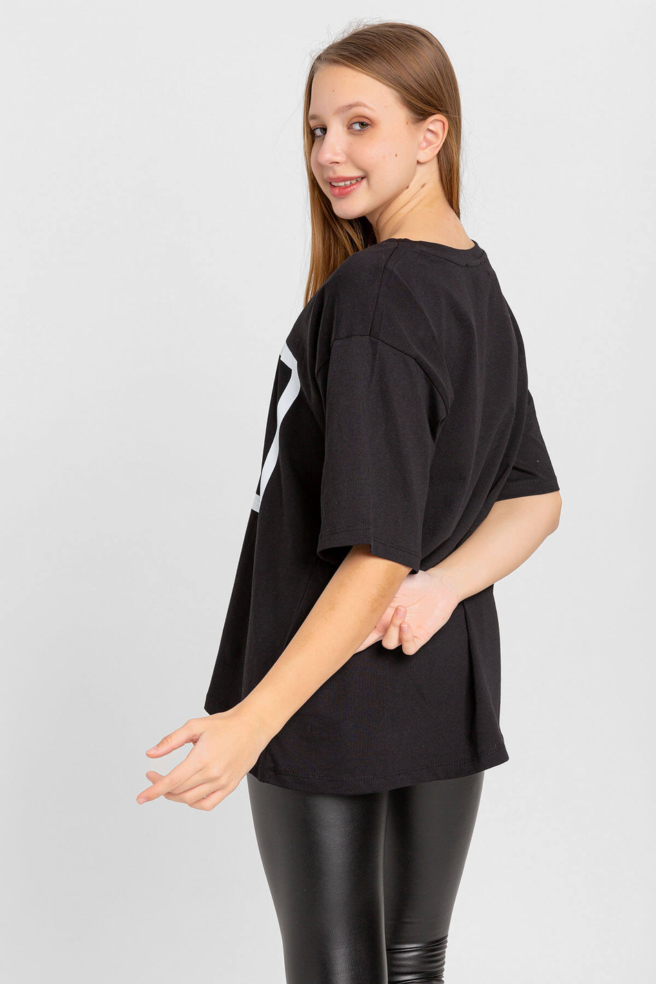 Jst Baskılı T-Shirt Siyah-Coral