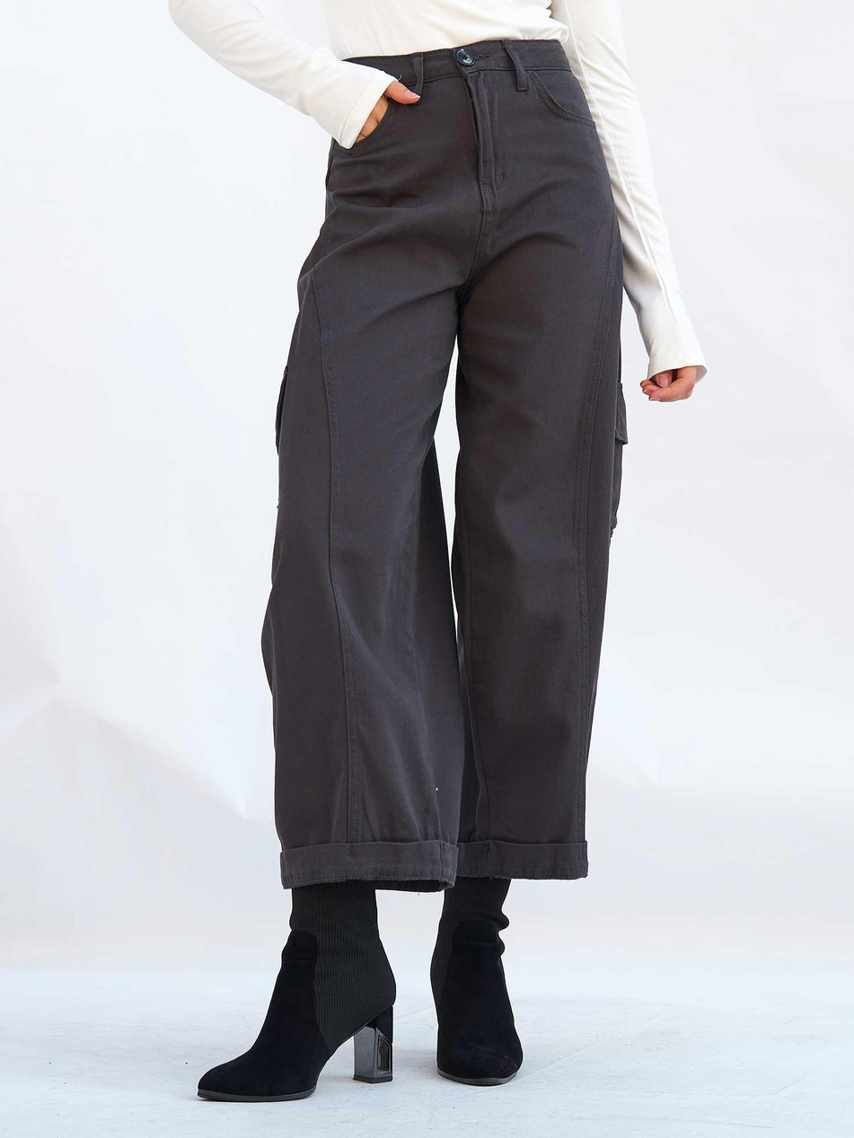 Kargo Cepli Gabardin Pantolon 031724 AntrasitCoral