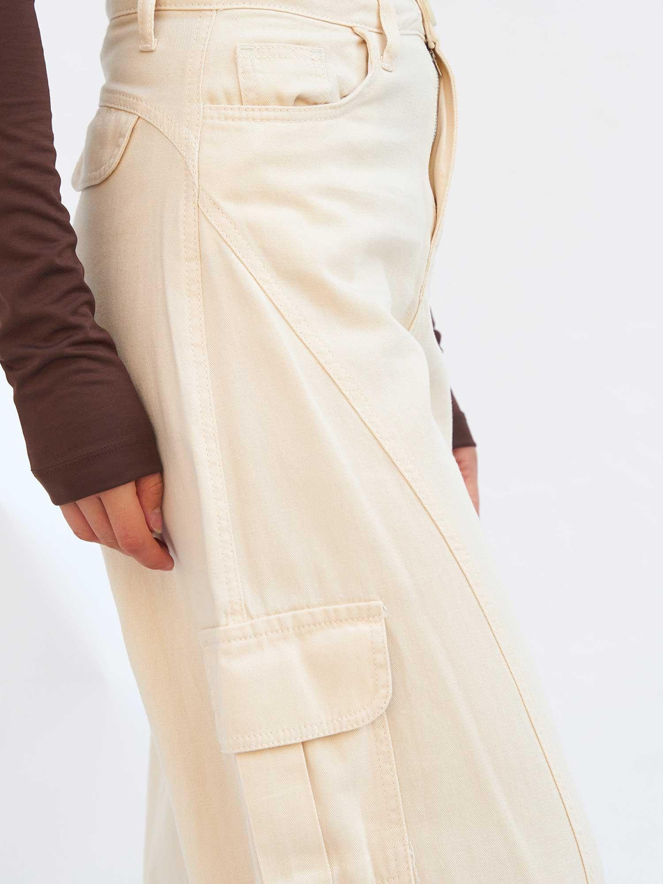 Kargo Cepli Gabardin Pantolon 031724 KremCoral