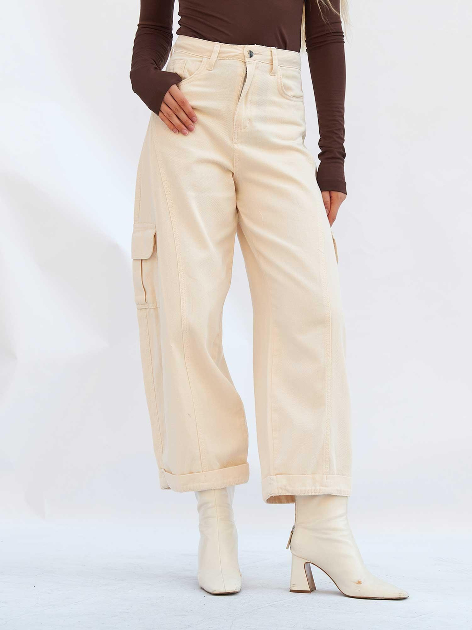 Kargo Cepli Gabardin Pantolon 031724 KremCoral