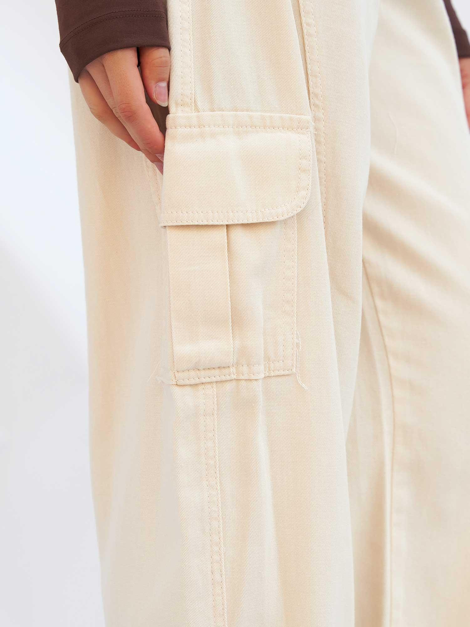 Kargo Cepli Gabardin Pantolon 031724 KremCoral
