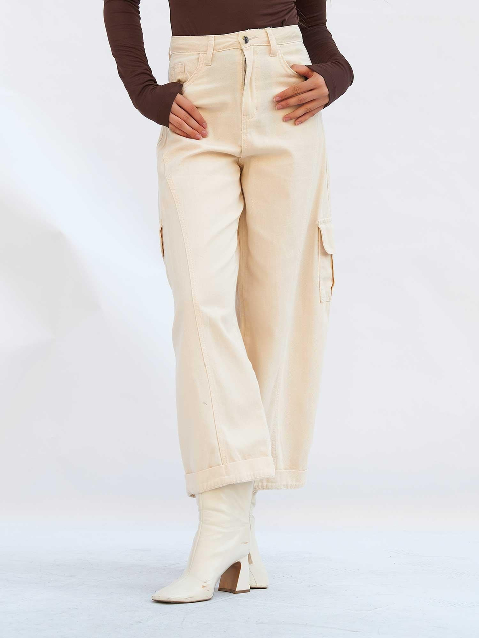 Kargo Cepli Gabardin Pantolon 031724 KremCoral