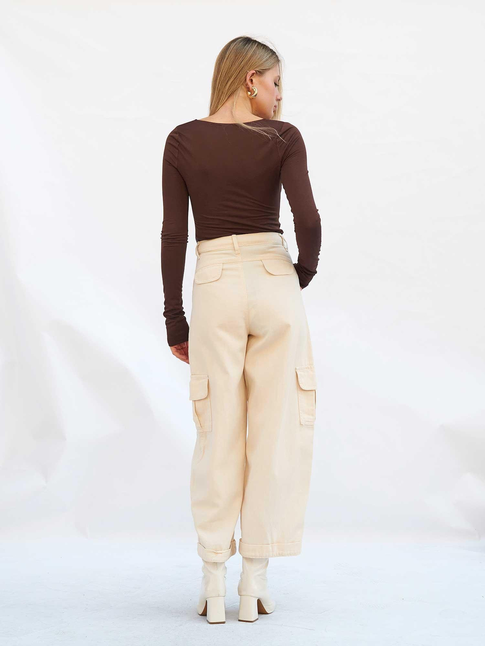 Kargo Cepli Gabardin Pantolon 031724 KremCoral