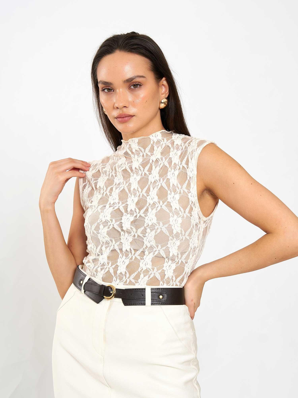 Kolsuz Dantel Bluz 071859 BejCoral