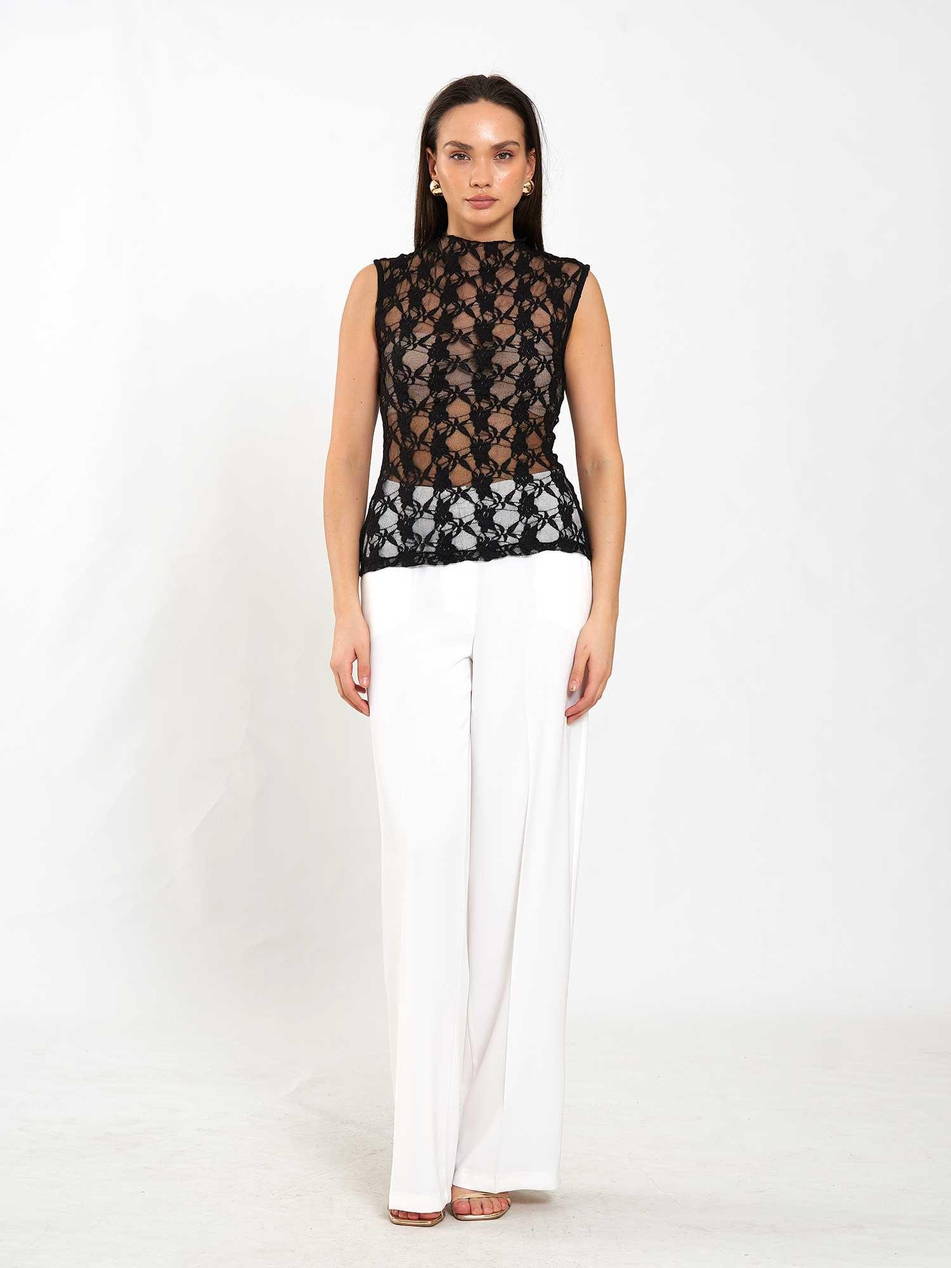 Kolsuz Dantel Bluz 071859 SiyahCoral