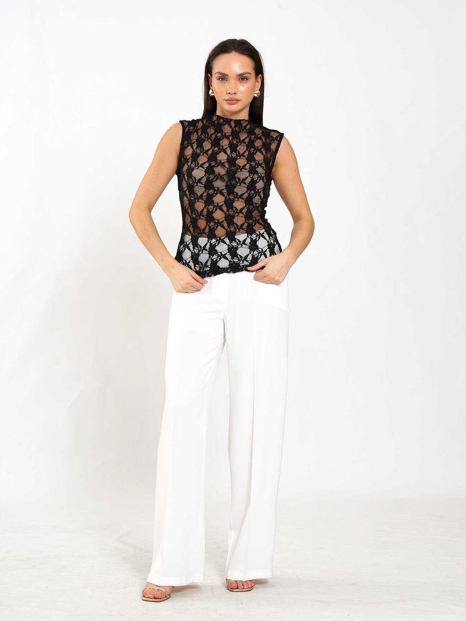 Kolsuz Dantel Bluz 071859 SiyahCoral