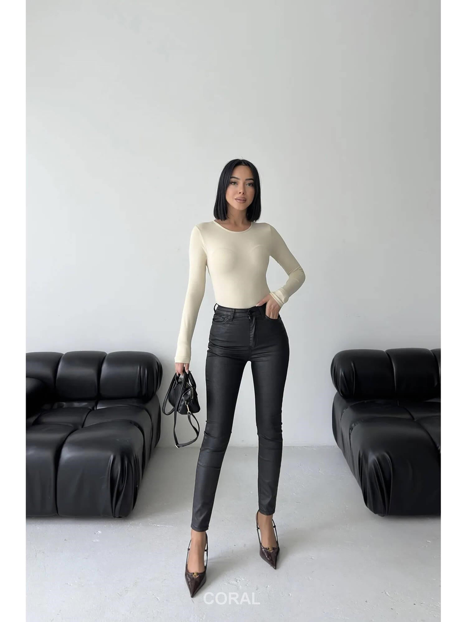 Mumlu Dar Paça Pantolon 415 SiyahCoral