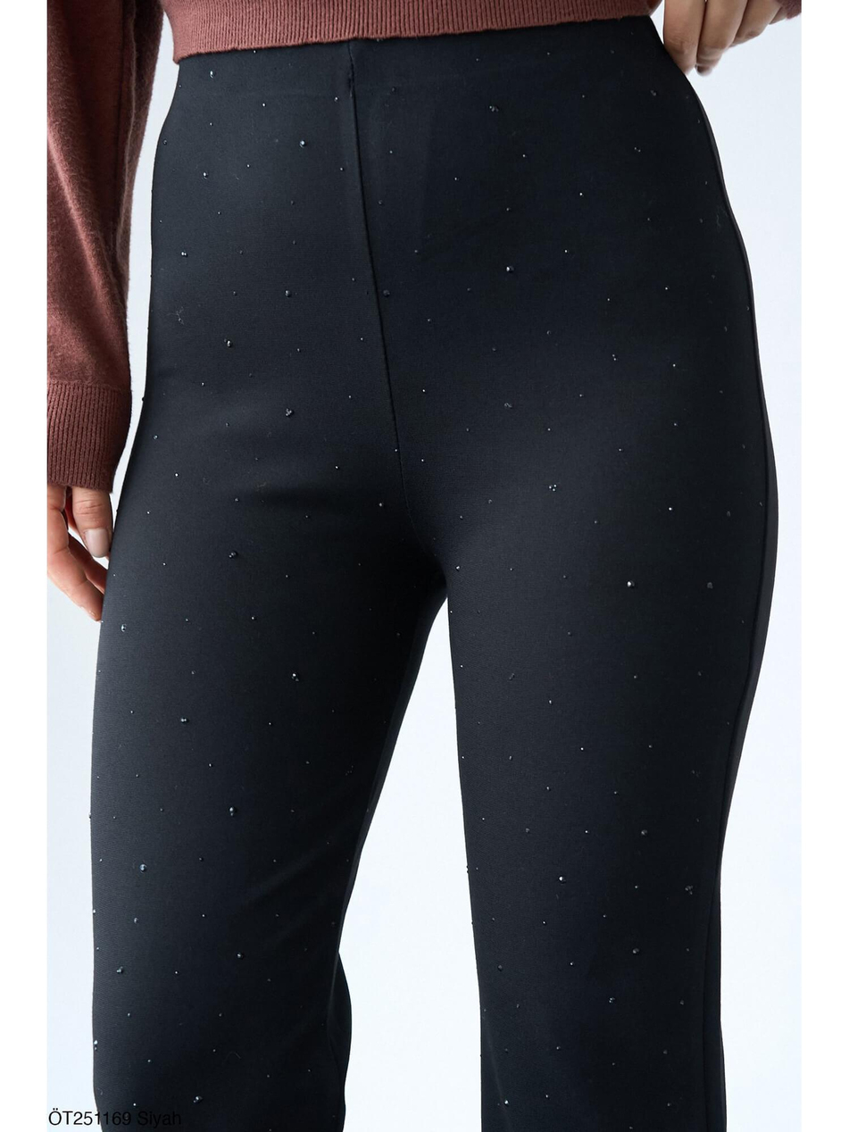 Önü Taşlı İspanyol Tayt Öt251169 SiyahCoral