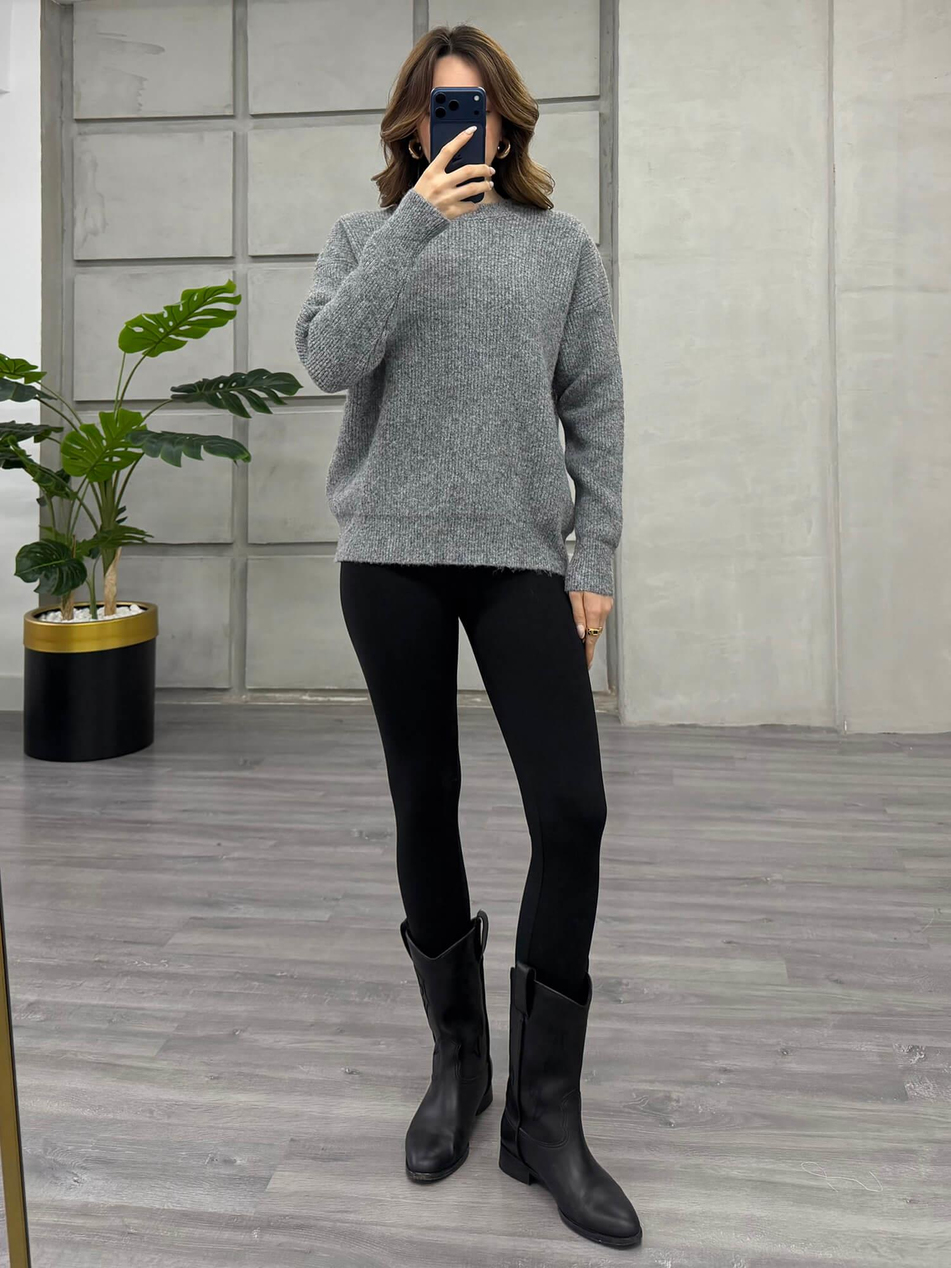 Oslo Yaka Kazak 7727 Gri