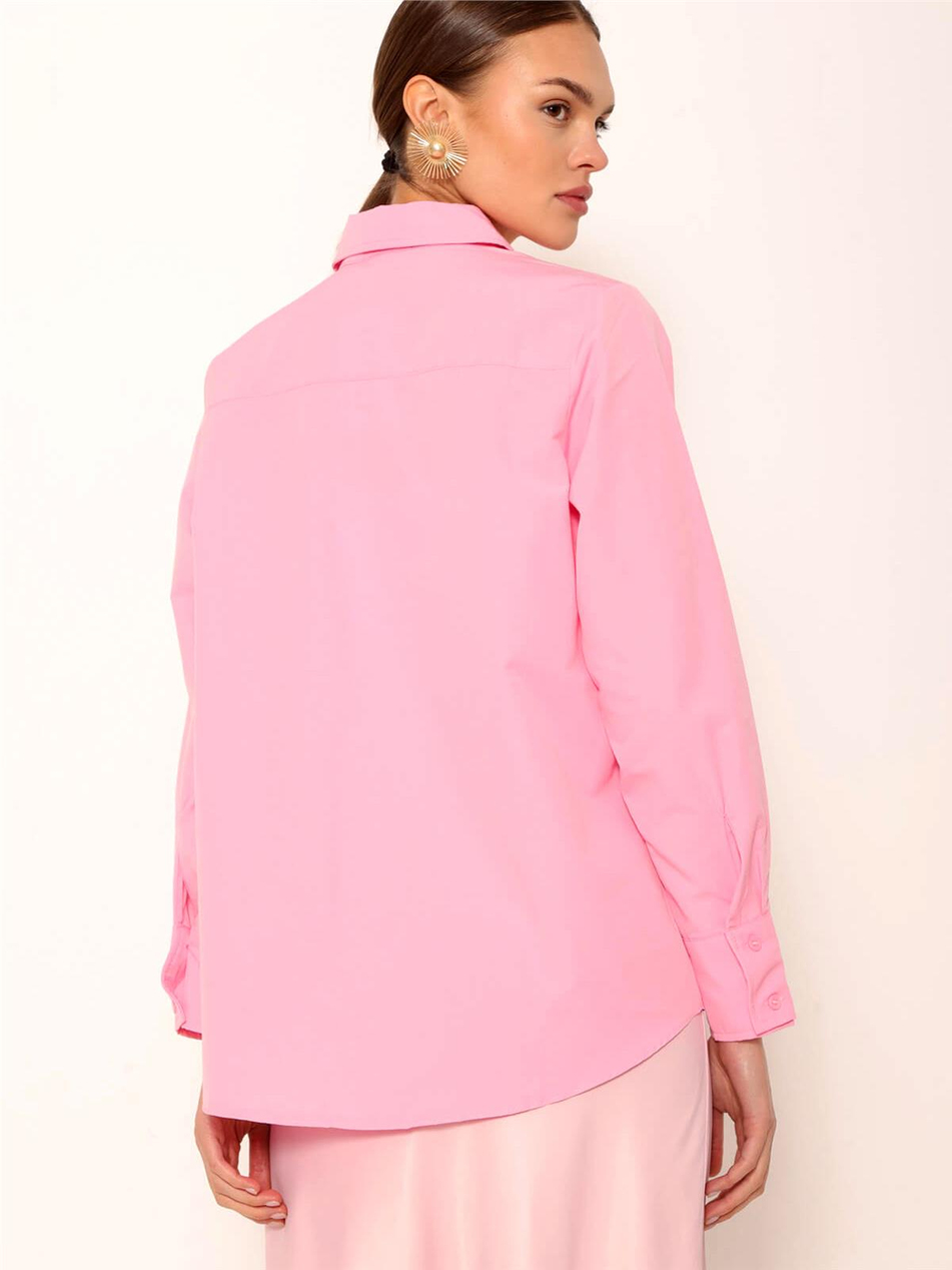 Oversize Gömlek Pembe-Coral