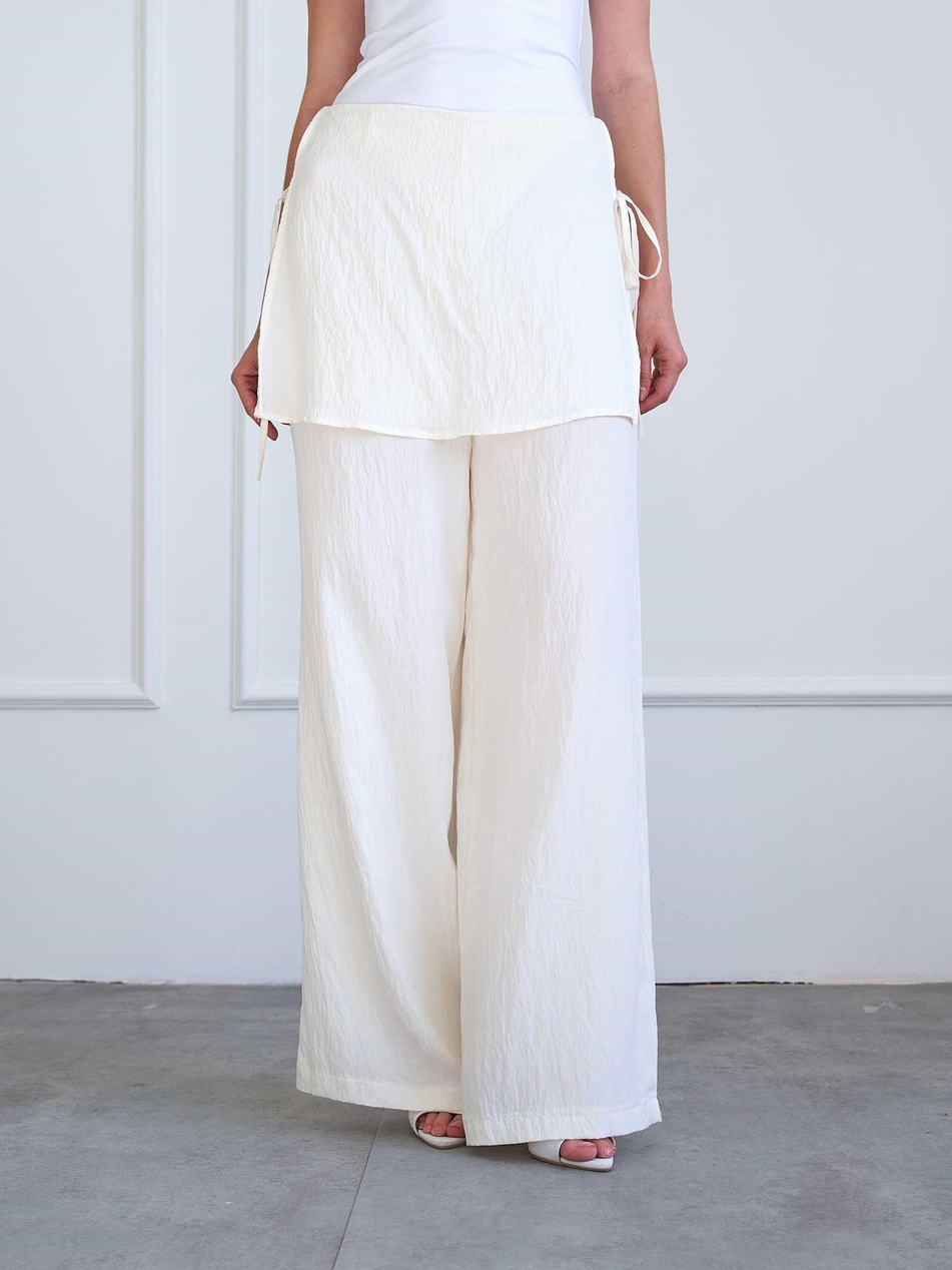 Pareo Detaylı Pantolon 031685 EkruCoral