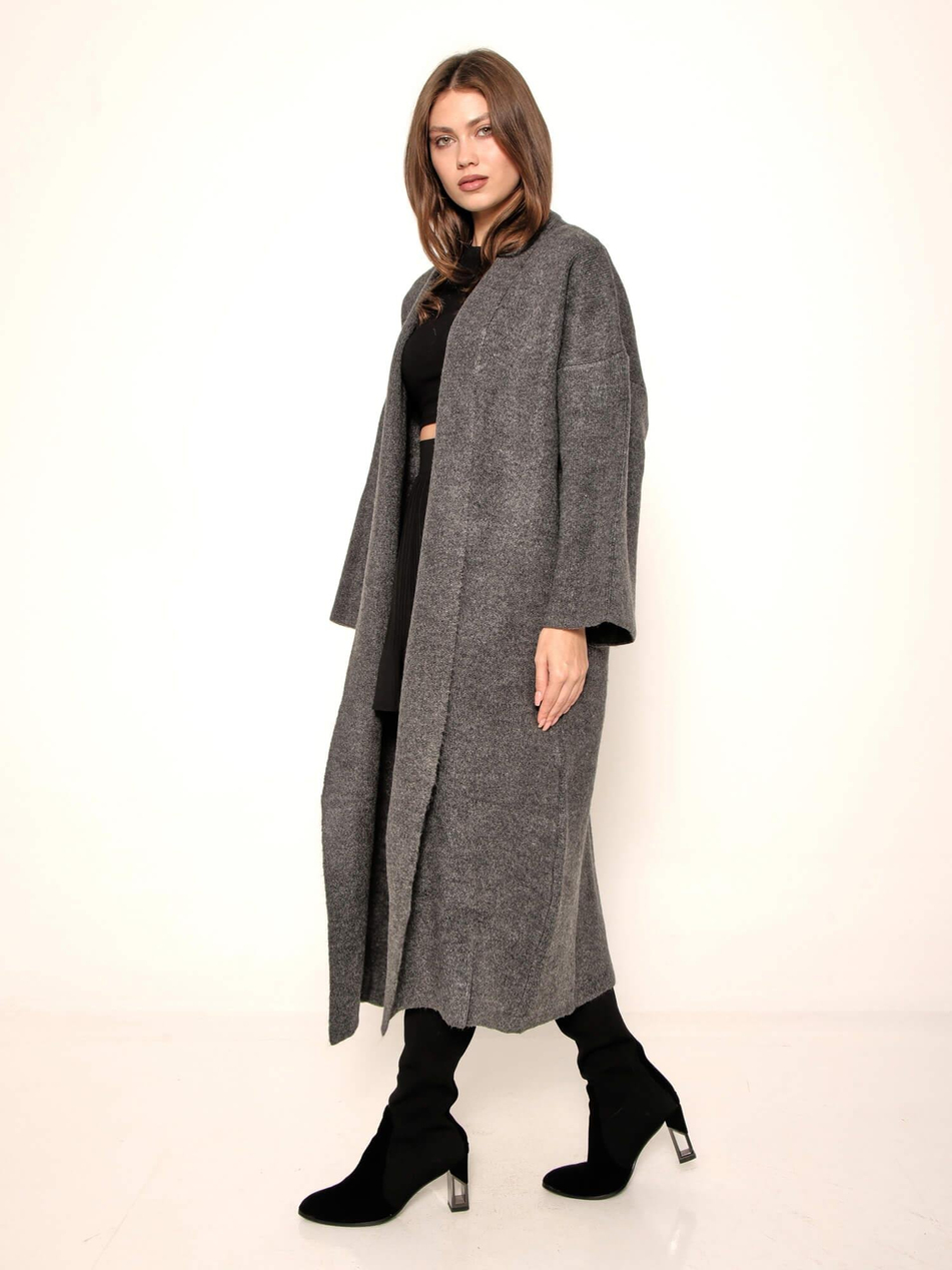 Salaş Triko Hırka 91828 AntrasitCoral