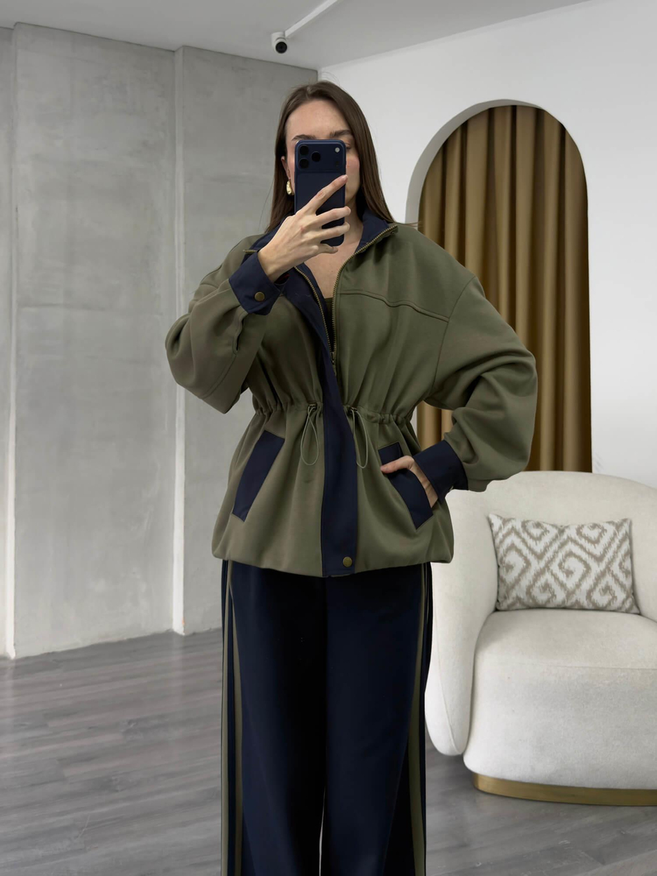 Şeritli Garnili Takım 37060 HakiCoral