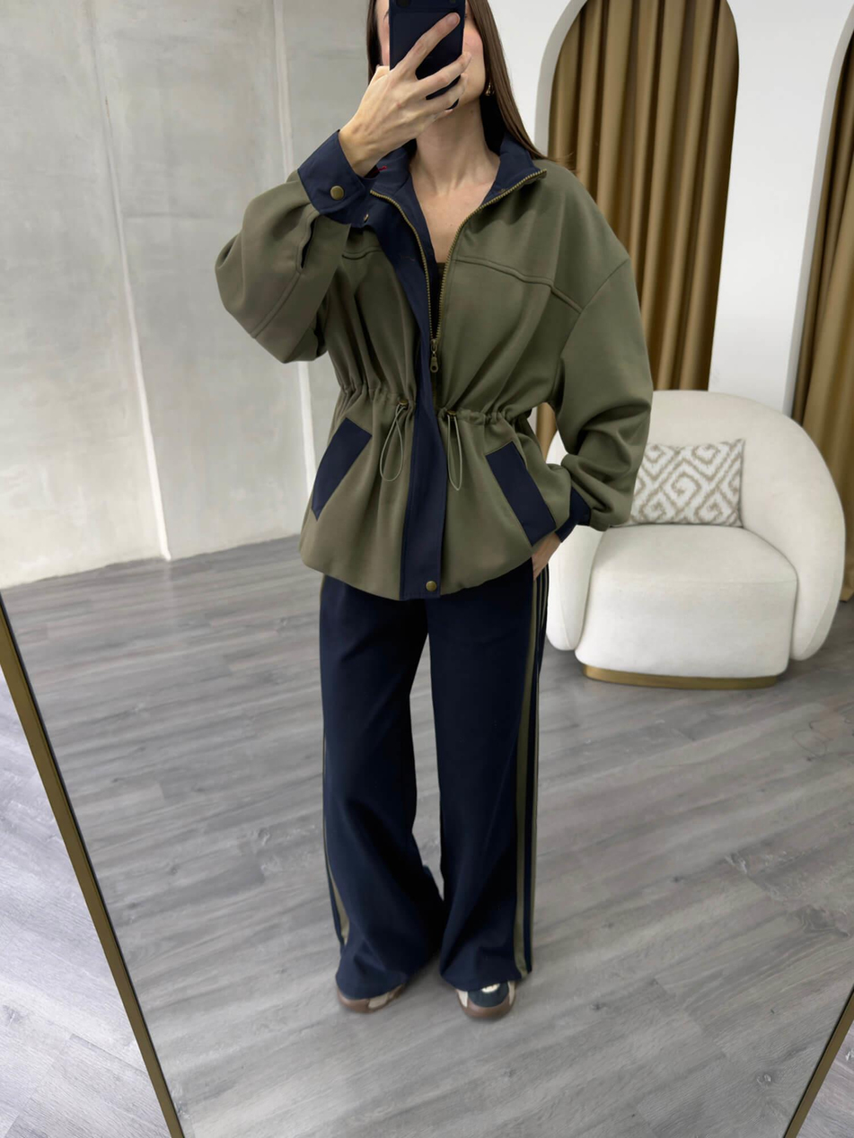 Şeritli Garnili Takım 37060 HakiCoral