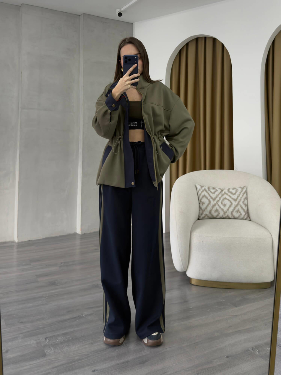 Şeritli Garnili Takım 37060 HakiCoral