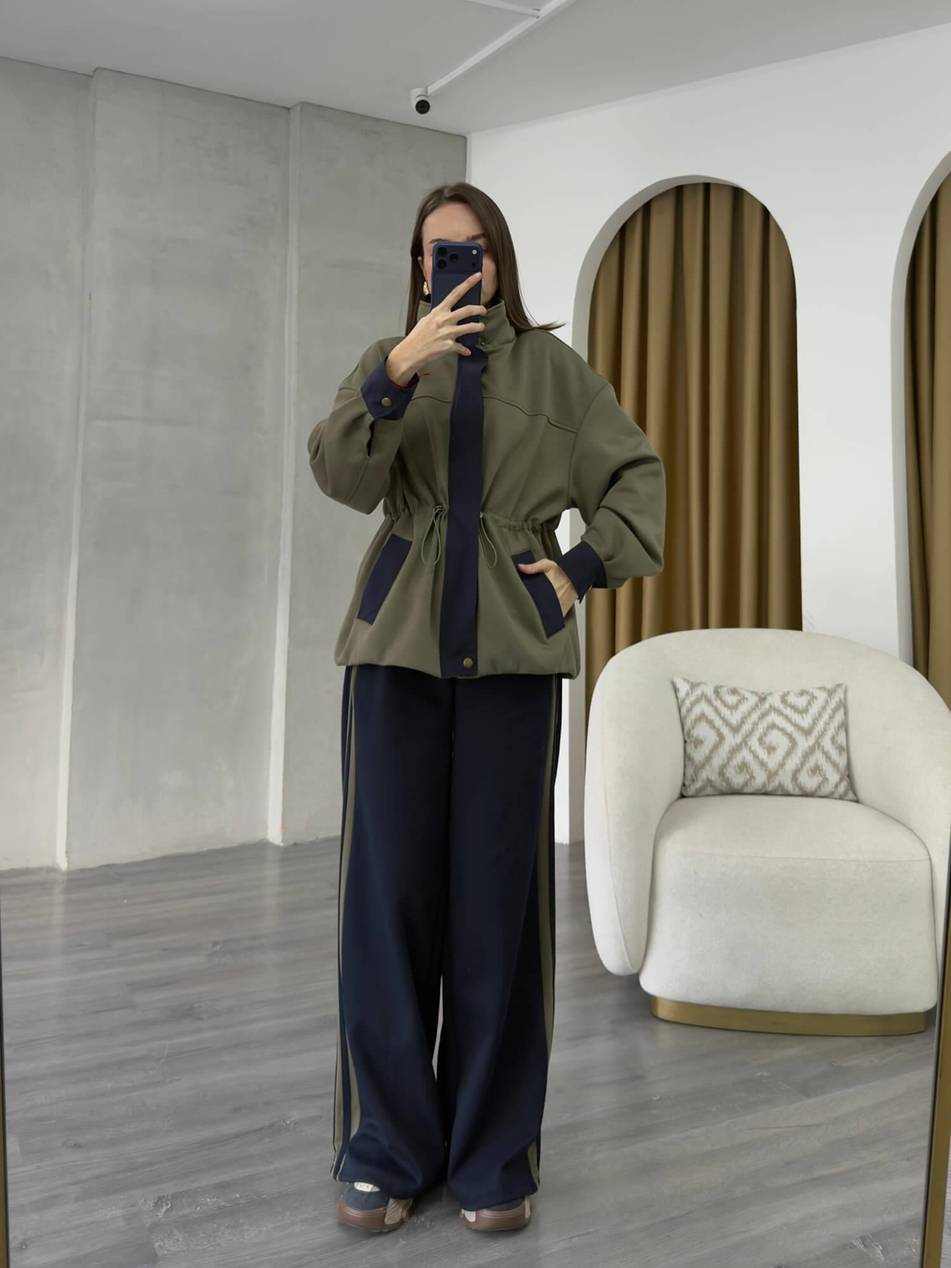 Şeritli Garnili Takım 37060 HakiCoral