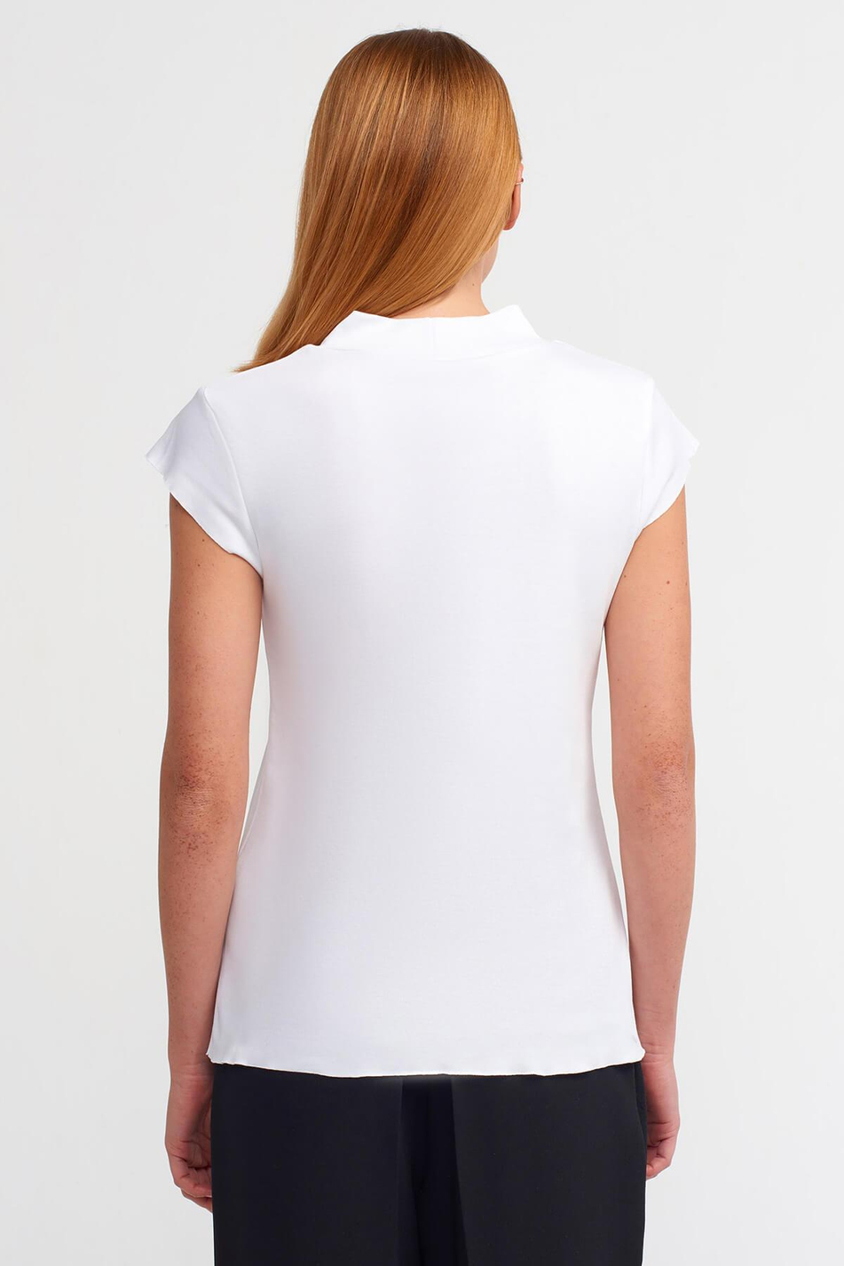 Sıfır Kol T-Shirt Beyaz-Coral