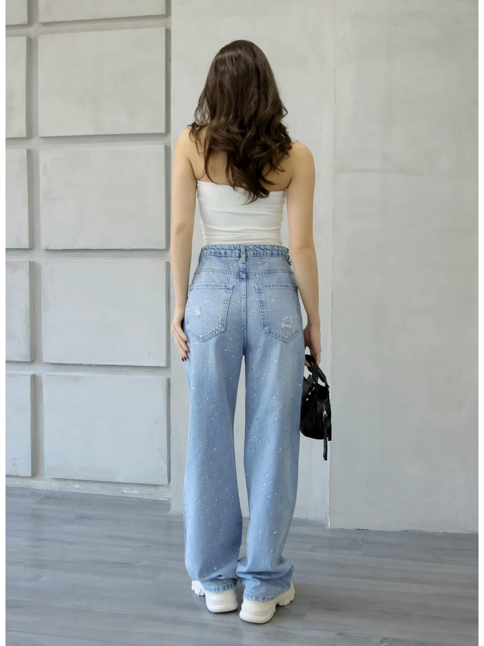 Taşlı Ceketli Kot Takım 8168 Açık MavıCoral