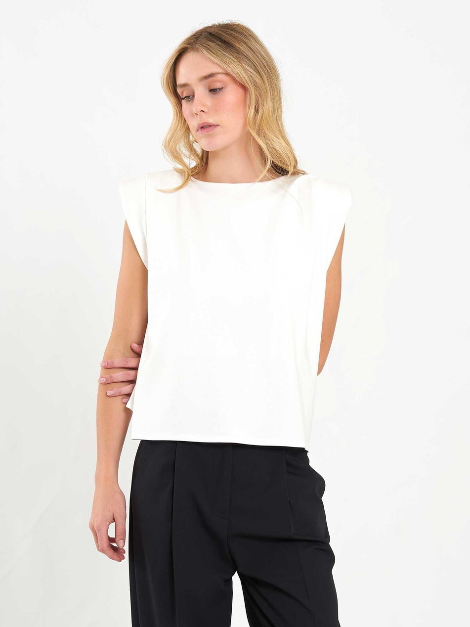 Vatkalı Bluz 071845 EkruCoral