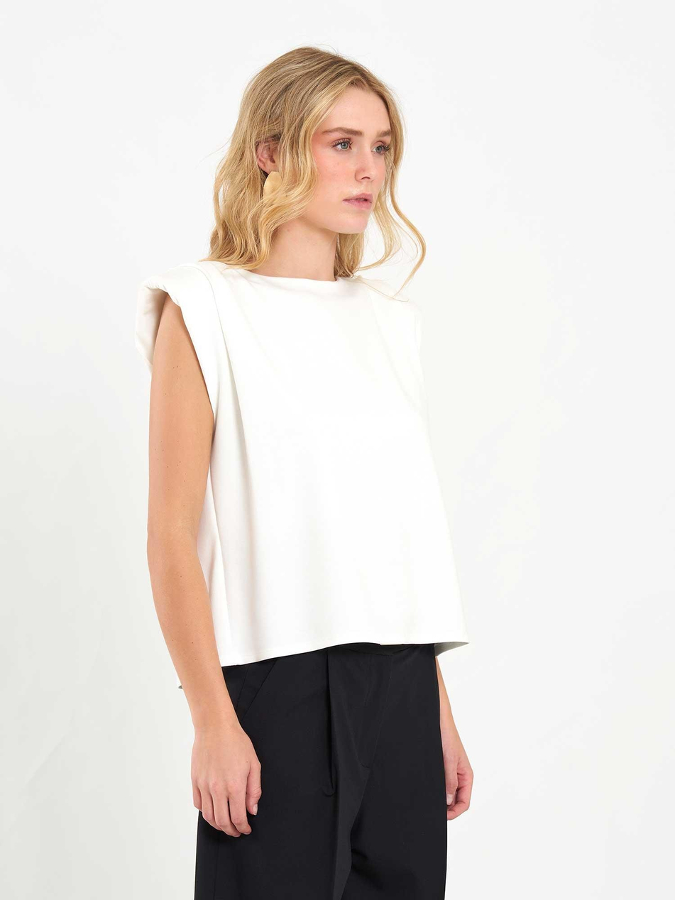 Vatkalı Bluz 071845 EkruCoral