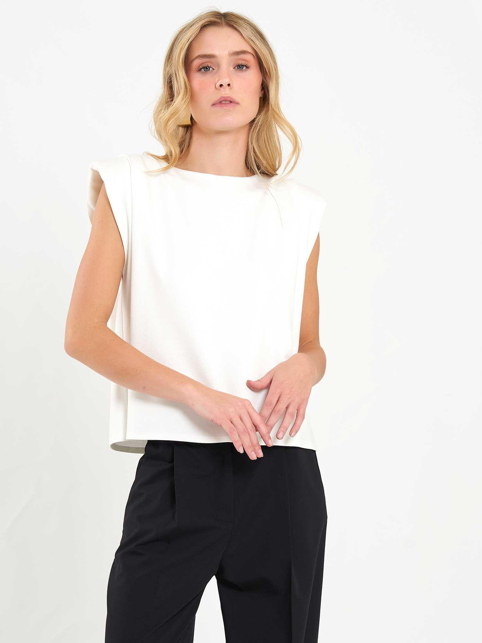 Vatkalı Bluz 071845 EkruCoral