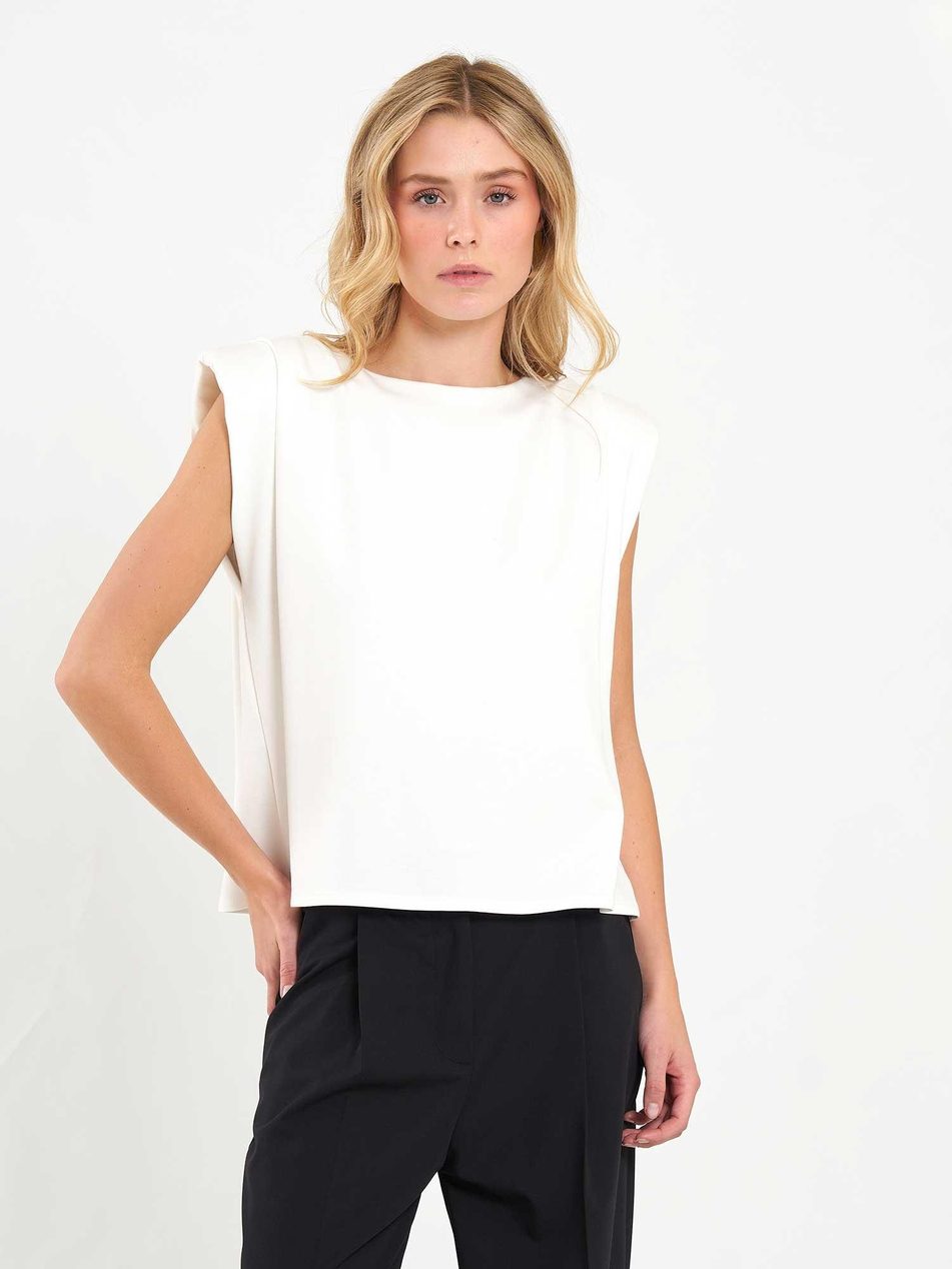 Vatkalı Bluz 071845 EkruCoral