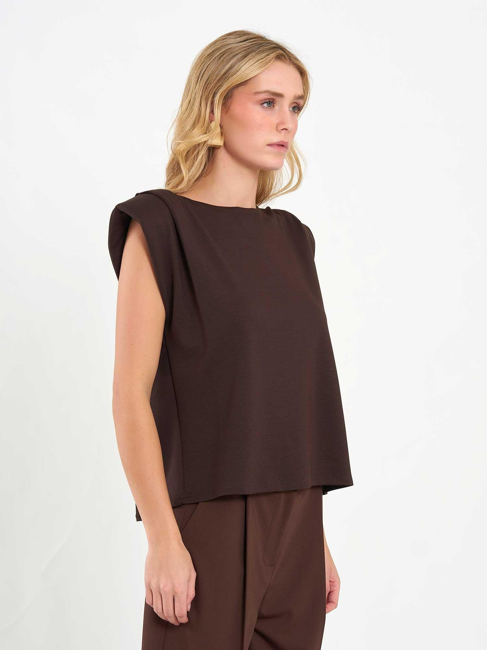 Vatkalı Bluz 071845 KahveCoral