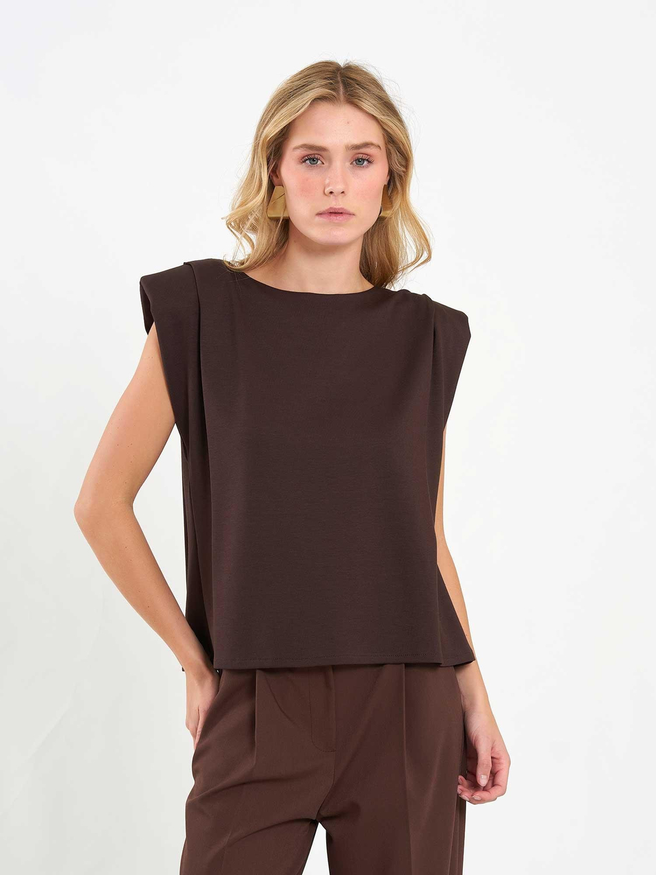 Vatkalı Bluz 071845 KahveCoral