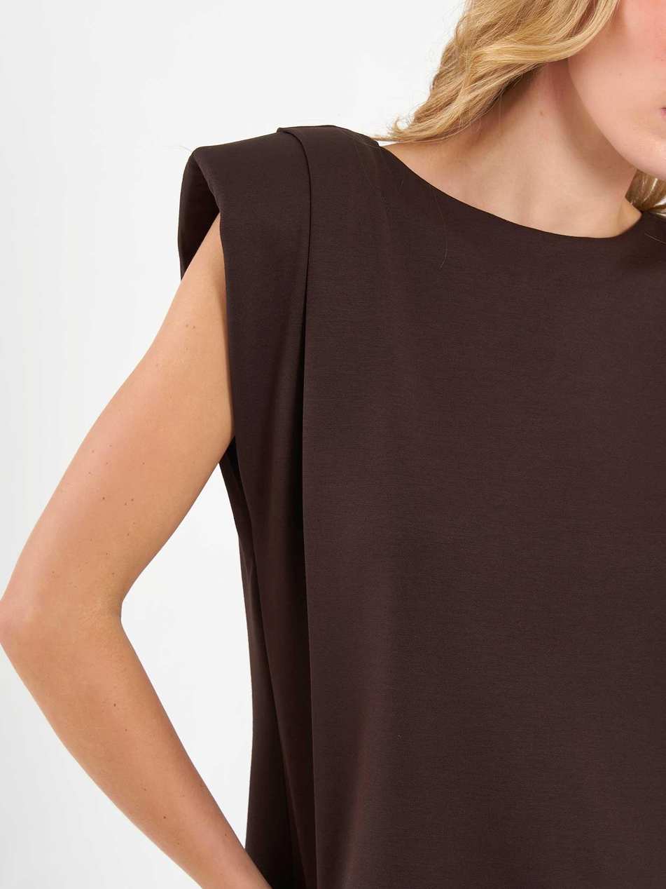 Vatkalı Bluz 071845 KahveCoral