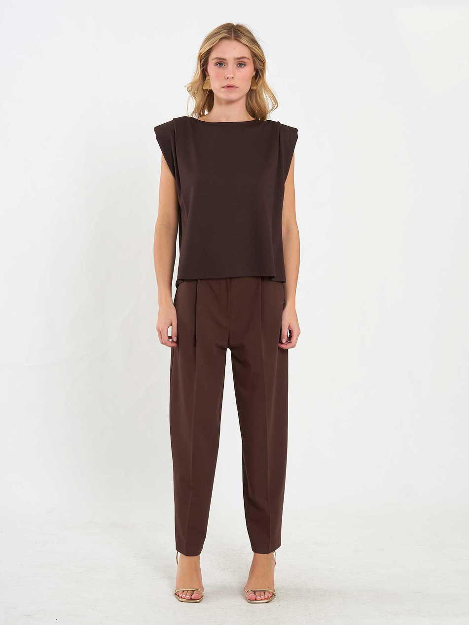 Vatkalı Bluz 071845 KahveCoral