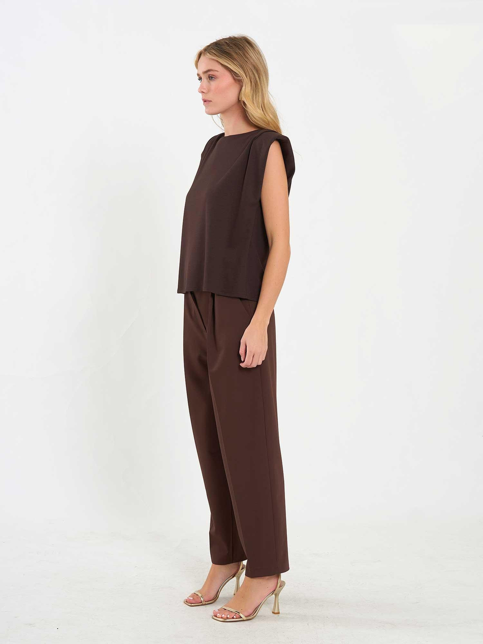 Vatkalı Bluz 071845 KahveCoral