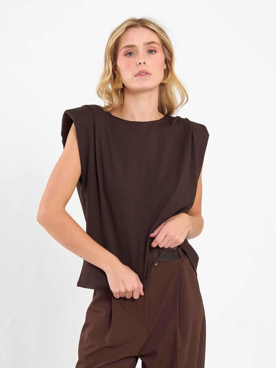 Vatkalı Bluz 071845 KahveCoral