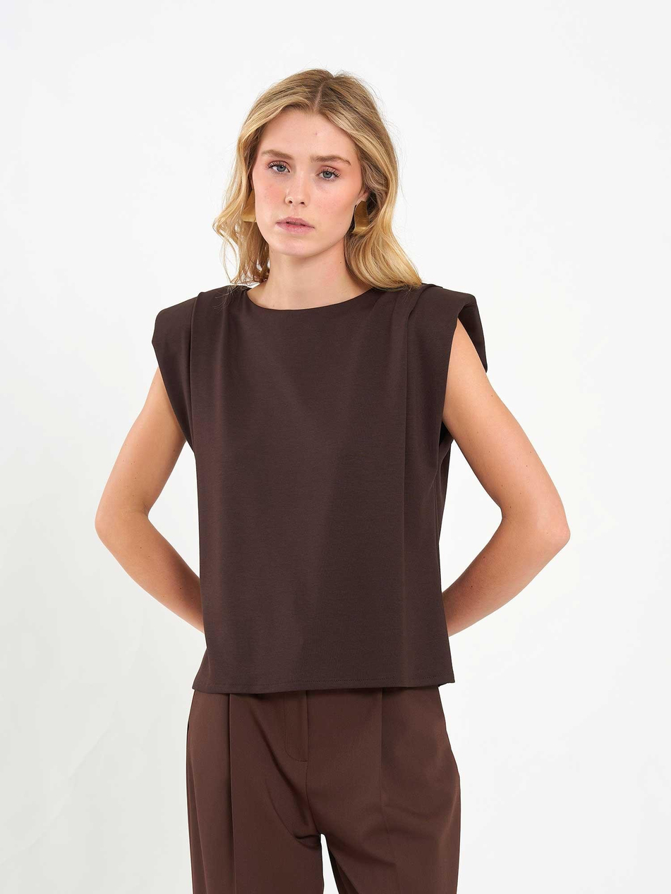 Vatkalı Bluz 071845 KahveCoral